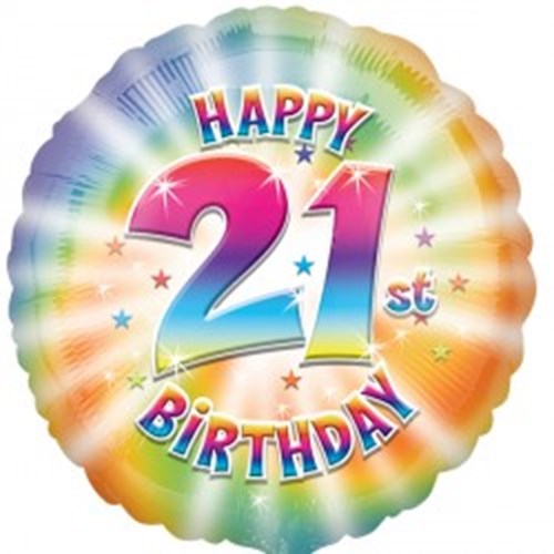 Buy And Send Happy 21st Birthday 18 inch Foil Balloon